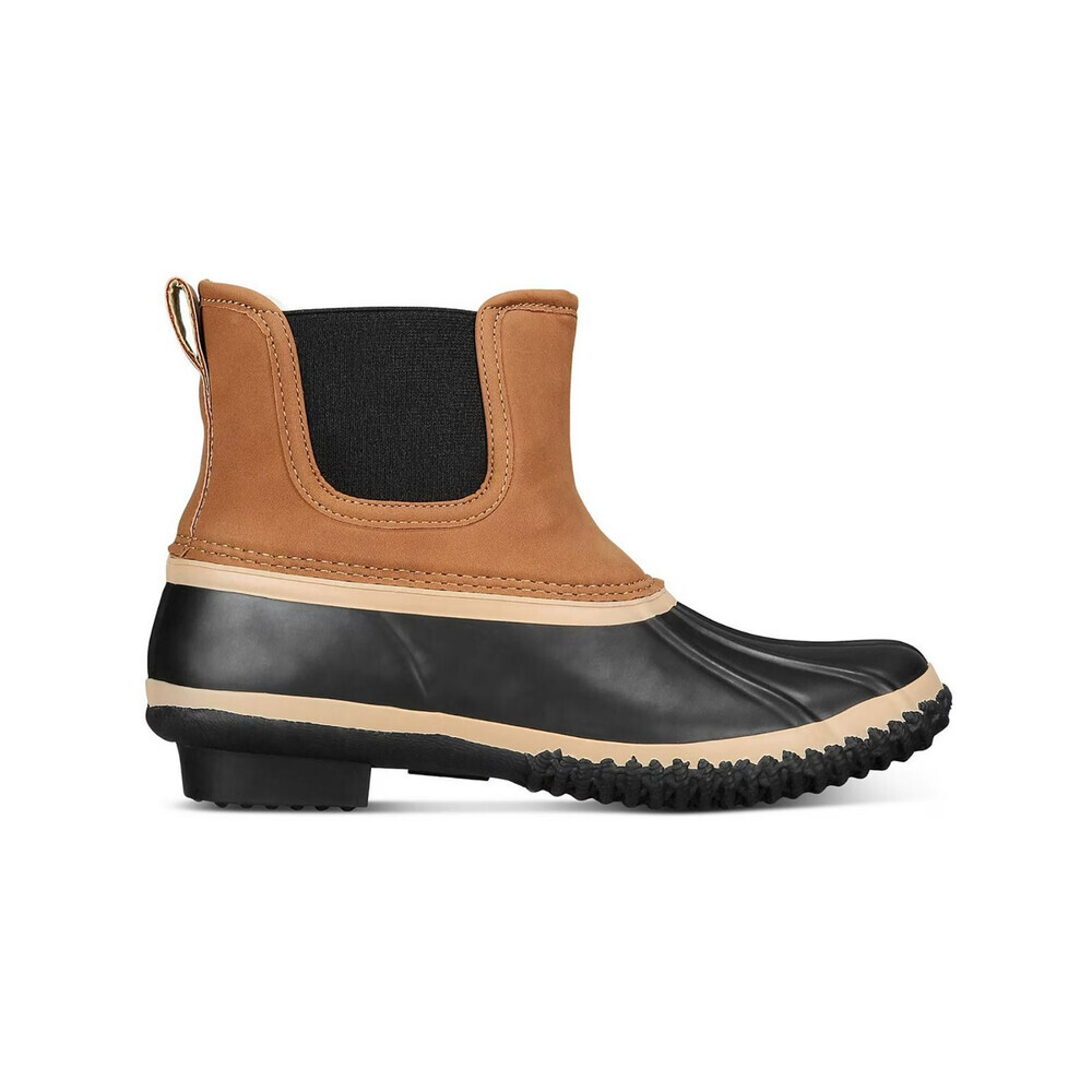 Style & Co Harlii Duck Boots Women's US 7 Brown Black Block Heel Slip On LION369